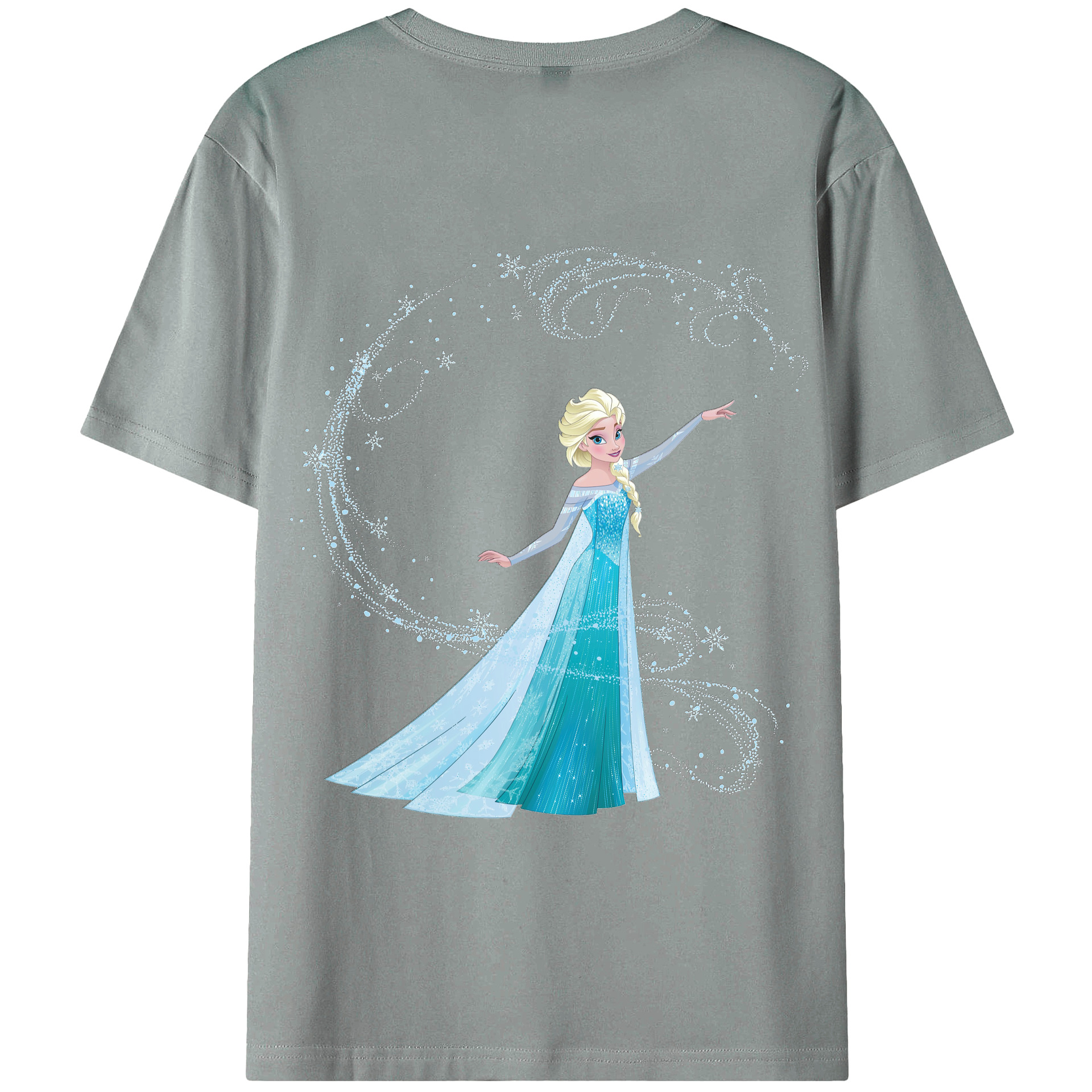 （画像用） アナと雪の女王 アンナ エルサ Frozen Anna Elsa 綿100％ メンズ半袖Tシャツ（バックプリント） 通気性
